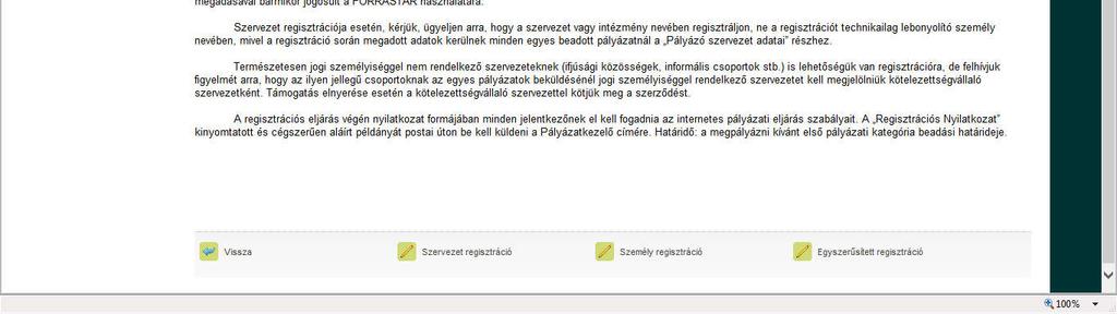 (GFO231) szervezet esetén használandó regisztrációs felület. Az adószámmal rendelkező magánszemélyek( GFO233) szintén itt tudják magukat regisztrálni.