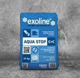 szakítószilárdságú műanyag szálvagdalékot, amely a repedéseknek ellenáll. Exoline Aqua Stop B + B (25kg - os kiszerelésű gyárilag előkevert készvakolat) Pára és Vízzáró vakolatok készítéséhez.