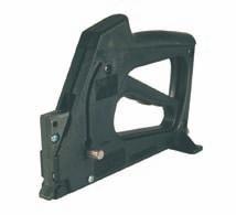 Framemaster hátlap tűző A Framemaster hátoldalhoz használatos kézi tűzőgép forgatható tárral, mely 10mm-es acéllemezkéket (glazier points) vagy 16mm-es acéllemezkéket (framers points) lő be laposan a