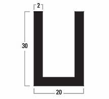 U-profilok Üvegfelületek befogásához, élvédelem céljából vagy teliüveg berendezésekhez és számos más alkalmazásra alumínium, minimális érdesség, a lehető legfinomabb felületi megjelenés Hosszúság