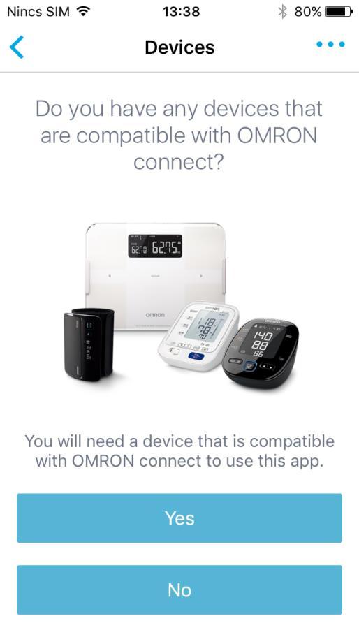 OMRON connect használati segédlet 13. Készülékkompatibilitás 14. Eszközkiválasztó felület 15.