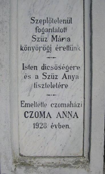 síremléke ISTEN dicsőségére és a Szűz