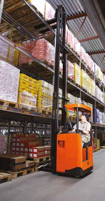 18 TOYOTA MATERIAL HANDLING TOYOTA BT STAXIO R SOROZAT A BT Staxio R sorozat targoncái akár 6,3 m magasságban végzett, intenzív rakodási feladatokra is alkalmasak.