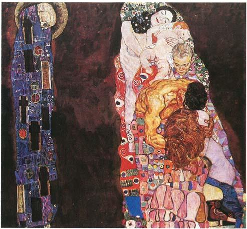 Képek és irodalom A bécsi szecesszió vezető mestere, Gustav Klimt művészetében az élet körforgása, a szerelem és a halál szimbolikus megfogalmazása egész élete során meghatározó téma volt.