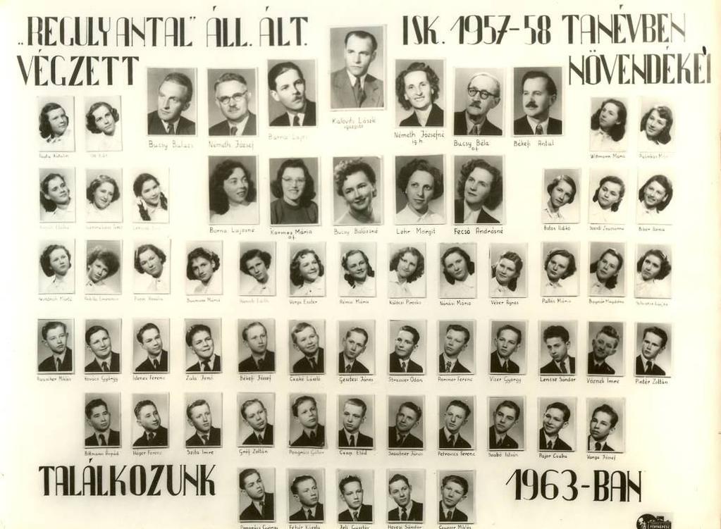 Zirci iskola végzős diákjai 8.a. Békefi József Bittmann Árpád Czakó László Czuczor Miklós Csap Előd Fehér Károly Gesztesi János 8.b.