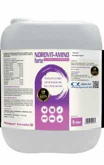 NOROVIT-AMINO FORTE TETRASZELÉN 400-E Esszenciális aminosavakkal kiegészített, stabilizált, multivitamin készítmény a vitamin- és aminosav-hiánnyal járó állapotok megelőzésére, kezelésére.