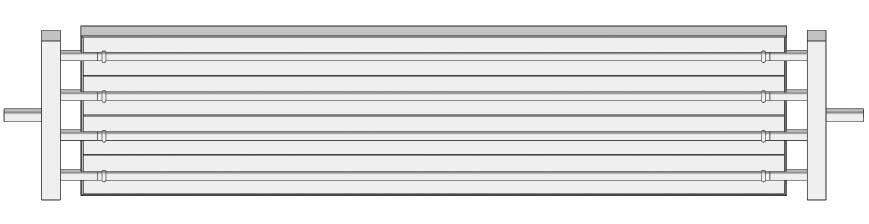 HŐSUGÁRZÓ PANEL - ALAP-SPECIFIKÁCIÓ 13 MSP hősugárzó panel - 2 csővégek elágazással RAL 9016 (fehér), 4 cm szigetelés, függesztő karabinerek Csővég elágazássa (hegesztett 2x csővég elágazással együtt