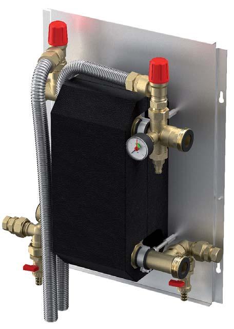 Leválasztó rendszerek kazánokhoz A hőcserélő elsődleges összeállítása max. 70 kw teljesítménnyel, a kazán és a fűtőkör elválasztása az érzékeny részek védelméért.