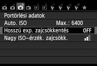 3 Zajcsökkentési beállításokn A [Többfelvételes zajcsökk.] beállításról A következő funkciók nem állíthatók be: AEB, Fehéregyensúly-sorozat, [z3: Hosszú exp. zajcsökkentés], 1+73/1.
