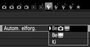 Válassza ki a beállítást, és nyomja meg a <0> gombot. [BezD] : A függőleges kép lejátszás közben automatikusan elfordul a fényképezőgép LCD-monitorán és a számítógépen is.