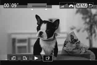 X Videók első és utolsó jelenetének kivágása 4 Mentse a szerkesztett videót. Válassza ki a [W] opciót, majd nyomja meg a <0> gombot. Megjelenik a mentés képernyő.