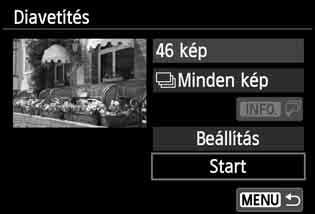 Automatikus lejátszás közben az <B> gomb megnyomásával módosíthatja az állóképek megjelenítési formátumát (84. oldal).