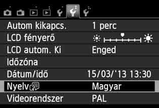 Válassza ki a [52] lapon a [NyelvK] lehetőséget.