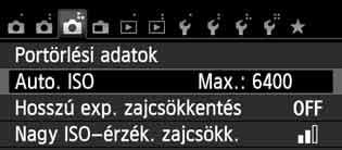 A <V> gombbal jelöljön ki egy menüelemet, majd nyomja meg a <0> gombot. Válassza ki a beállítást. A <V> vagy a <U> gombbal válassza ki a kívánt beállítást.