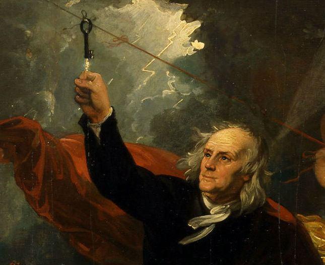 Benjamin Franklin (1706-1790) Leydeni palack feltöltése villámokkal Kísérletek az elektromosság köréből, amelyeket Philadelphiában, Amerikában végzetek csak az üveg-elektromosságot fogadta el