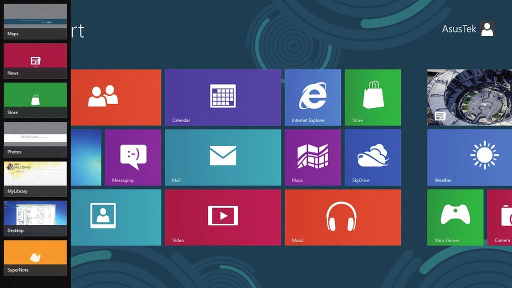Érintőképernyő-mozdulatok és érintőpad A mozdulatok lehetővé teszik a programok indítását és a Notebook PC beállításainak elérését.