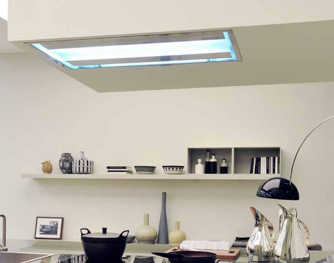 MENNYEZETBE ÉPÍTHETŐ páraelszívók modern rusztikus üveg design beépíthetõ sziget perimetrikus 50 A mennyezetbe szerelhető páraelszívót, olyan helyre javasoljuk, ahol a konyha, a nappali és az étkező