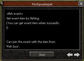 Hal-kirakós Megtalálod ezt a mini-játékot az "Event" gombra kattintva, majd a "Hal-kirakós"-t kiválasztva.