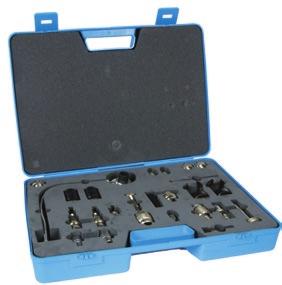 ANTIMÁGNESES CSIPESZ FORDÍTOTT NYÍLÁSSAL - LEHÚZÓ A FIBER TÖMÍTÉSHEZ - KULCS A BOSCH INJEKTOROK BELSŐ KULCSNYÍLÁSÚ TORX ANYA LESZERELÉSÉHEZ 17x1mm) - RÚD ÉS SZELEP KIHÚZÓ - MENETBURKOLAT TÁMASZTÓ