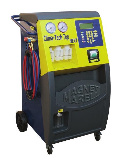AUTOMATIKUS DIAGNOSZTIKAI ÉS LÉGKONDICIONÁLÓTÖLTŐ ÁLLOMÁS clima tech CLIMA TECH TOP NEXT Ez egy teljesen automatikus Magneti Marelli eszköz, amelyet a légkondicionálók diagnosztikájára és