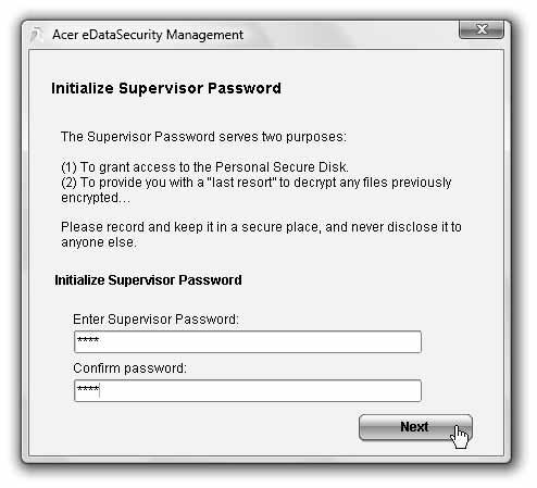 9 Acer edatasecurity Management (bizonyos modellek esetében) Az Acer edatasecurity Management egy könnyen használható titkosító segédprogram, amellyel megakadályozhatja fájljainak illetéktelen
