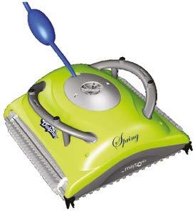 Delivered with 70µm filter 3 hours filtration cycle Floor and wall cleaning up to height 30cm Operating temperature 8-32 C Cleaning 336m2/h Width of the cleaned area 400mm DOLPHIN SPRING