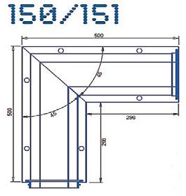 PE-HD overflow channel corner right 500 x 200 x 60 43 228 54 900 07005 B Twin túlfolyó vályúelem sarok bal oldali 500