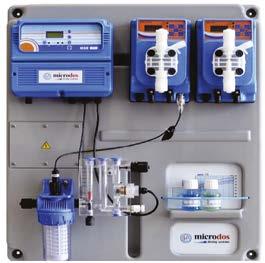 chlorine via the different available probes -ph olvasása és vezérlése ME3-pH 230Vac - PH: read and controlled via ME3-pH 230Vac for segítségével, a megfelelő ph adagolásért.