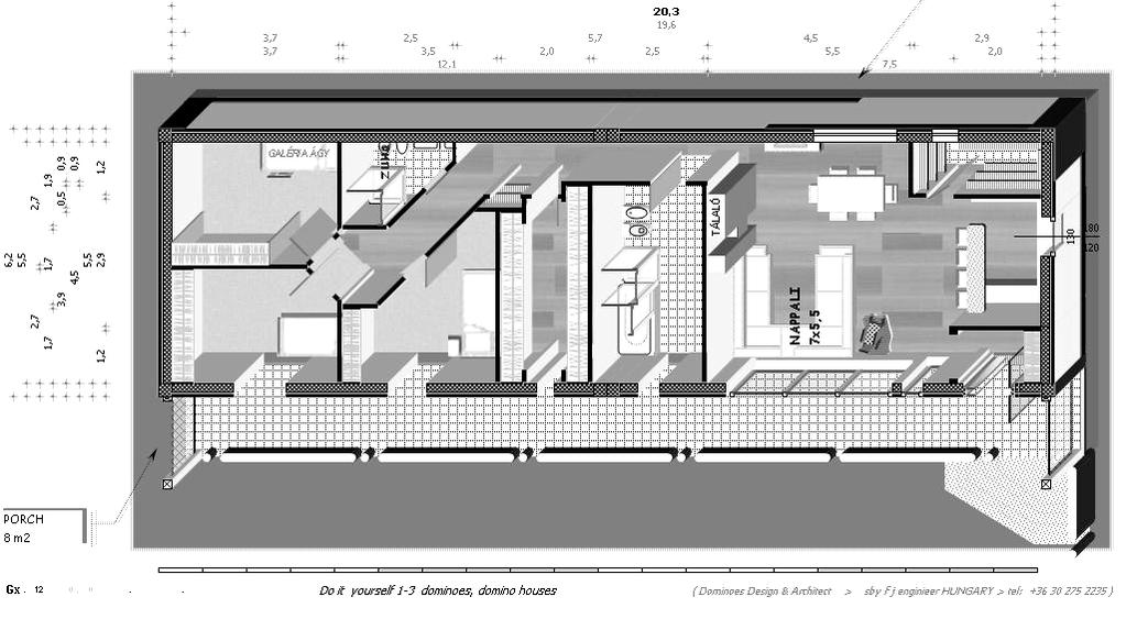 4+1 szoba Nappali totál (126m2) 1. www.extramobilhazak.hu/dominohazak/i.