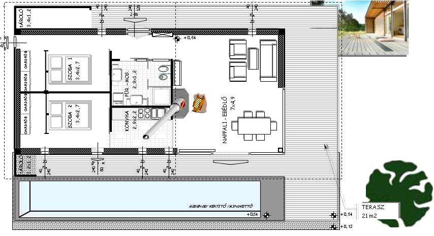 8 5,2x13,85m [ bruttó 72m2 ] http:/www.extramobilhazak.hu/dominohazak/i.form-grand-home-xxxl.8-3room.pdf 3 szoba Nappali totál (G.8 > 13,85 x 5,70m + KAMRÁK) ALAP Dominó > G.