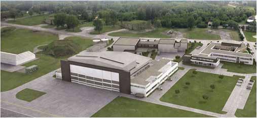 ÖSSZHADERŐNEMI PARANCSNOKSÁG FOLYÓIRATA 27 4. ábra. A hangár komplexum látványterve. Forrás: https://www.sacprogram.org/en/sac%20gallery/ SAC%20Hangar%20Complex%20concept%20image.jpg.