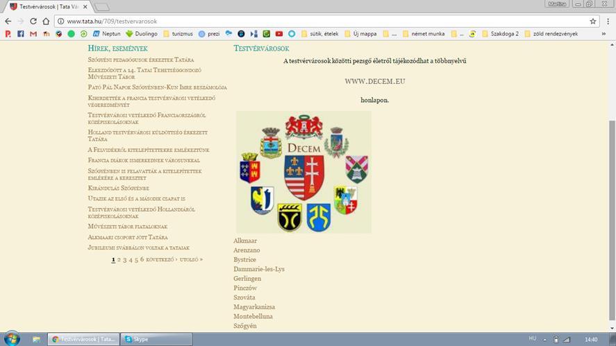 Testvértelepülési kapcsolatok a települési