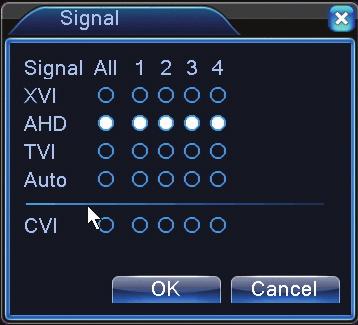 7. XVI&AHD Choose the type of video signal on each channel. We recommend choosing the Auto option when you are not sure what type of cameras you have. 8.