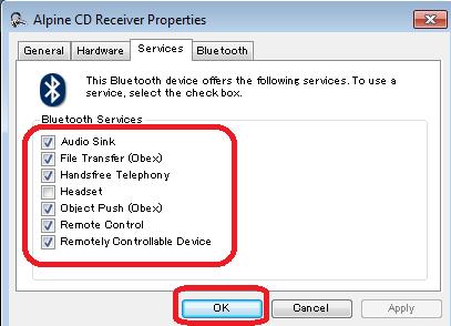 Kattintson a jobb egérgombbal az "Alpine CD Receiver" nevű eszközre, majd válassza a "Tulajdonságok"