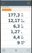 330-1 / 2 LX műszerekkel Még gyorsabb mérések A mérési adatok mindig ott vannak, ahol szükség van rá Füstgáz Füstgáz mérés FT testo Combustion App*: minden paraméter egyszerre áttekinthető - a mérési