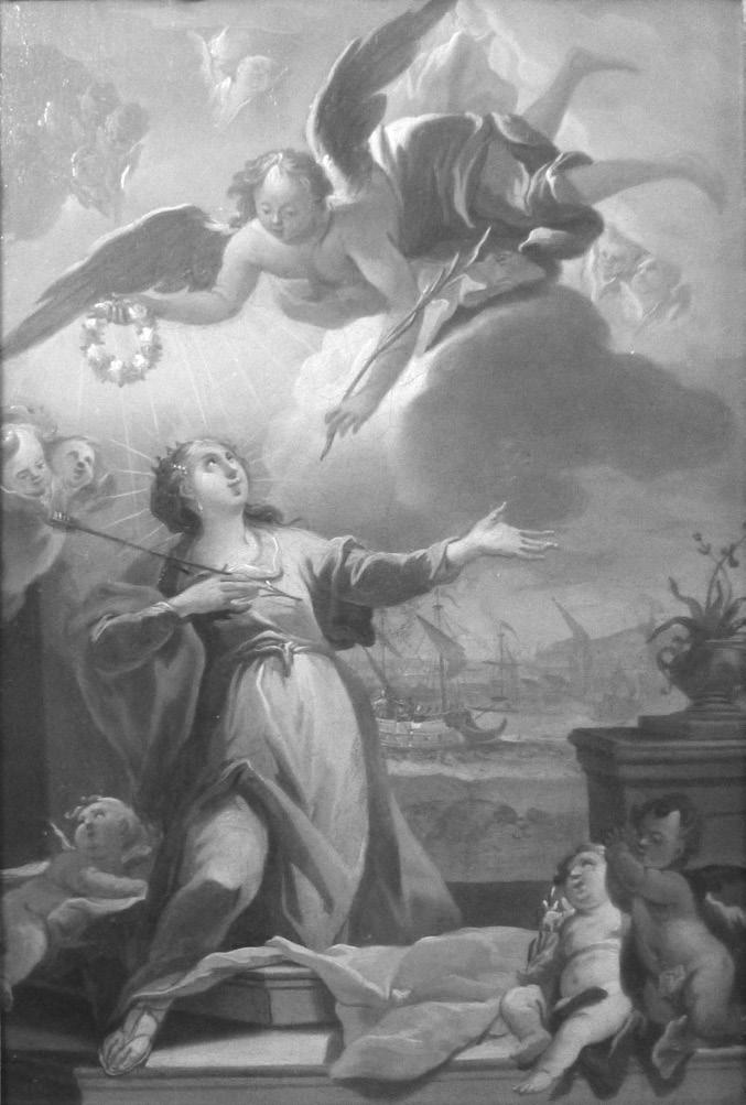 A kép egy sorozat tagja, melynek további darabjai Esterházy Imre érseket mint Nagy Szent Gergelyt, Szent Walburgát és Borromei Szent Károlyt ábrázolják. 6.