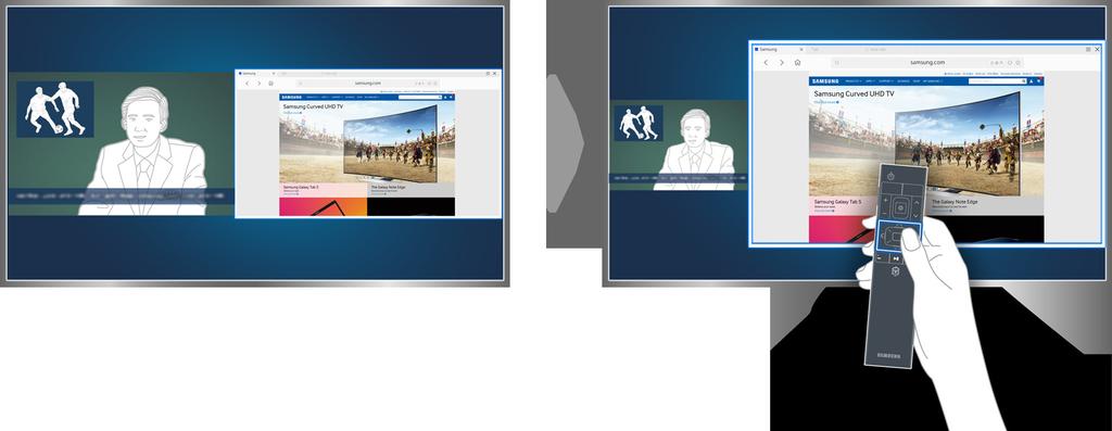 Több képernyő lejátszása Tévénézés közben böngészheti az internetet és alkalmazásokat futtathat.