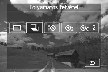 i Folyamatos felvétel Másodpercenként legfeljebb körülbelül 4,3 felvétel készíthet (134. oldal).