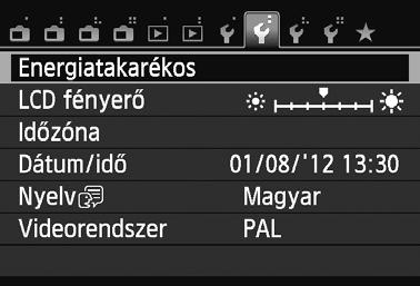 Praktikus funkciók 3 Energiatakarékossági funkciók beállítása (LCD automatikus kikapcsolása, fényképez gép automatikus kikapcsolása) Ha bizonyos ideig nem használja a fényképez gépet, az LCD-monitor