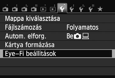 Eye-Fi kártyák használata A kereskedelmi forgalomban kapható, már beállított Eye-Fi kártyákkal vezeték nélküli kapcsolaton keresztül automatikusan áttöltheti az elkészített képeket a számítógépre,
