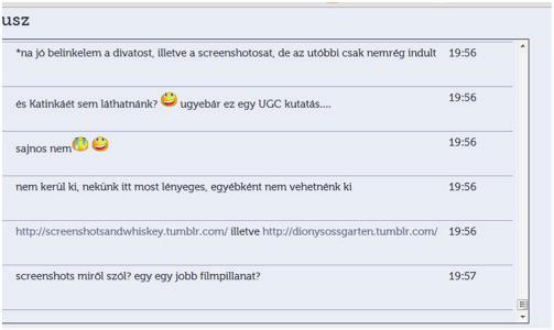 2. kép online chatbeszélgetés felülete- linkek is beszúrhatóak Forrás: Socioteen.kibu.