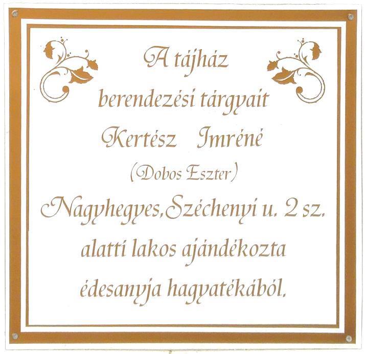szám alatt volt, Máté József és családja tulajdonában. Nagyhegyes megalakulásának 50.