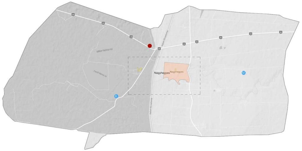 04. TELEPÜLÉSKÉPI SZEMPONTBÓL MEGHATÁROZÓ TERÜLETEK eltérő karakterű területek lehatárolása Nagyhegyesen, a településkép, arculati