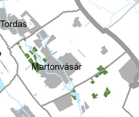 MARTONVÁSÁR TELEPÜLÉSRENDEZÉSI ESZKÖZÖK 105 ALÁTÁMASZTÓ MUNKARÉSZ Kiváló termőhelyi adottságú erdőterület övezete Kiváló termőhelyi adottságú erdőterület övezetében új beépítésre szánt terület nem
