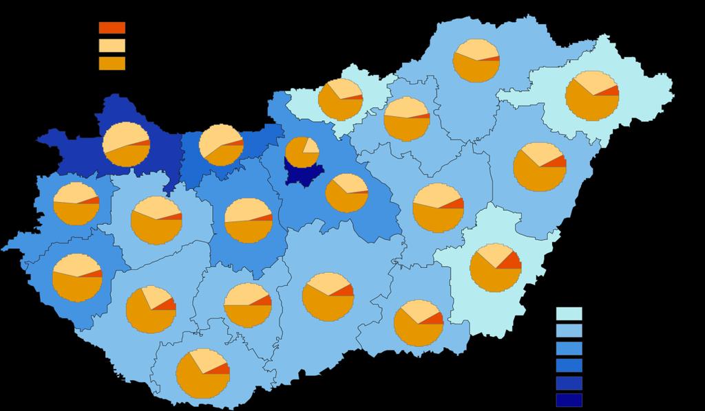 44. ábra: Az egy főre jutó GDP és a bruttó hozzáadott érték megoszlása a nemzetgazdasági ágak főbb csoportjai szerint, 2010 Forrás: KSH T-Star adatbázis Fejér megye gazdasági szerkezetében az ipar