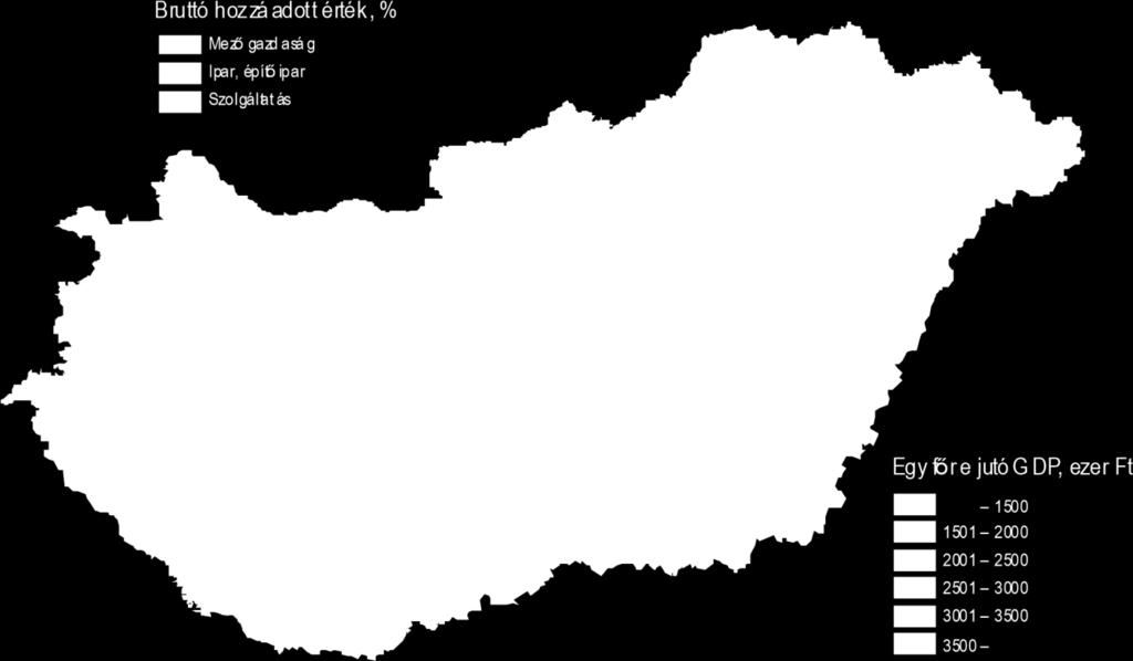 A szolgáltatást nyújtó ágazatok részesedése 48,2%-ot tett ki, a mezőgazdaságé 4,9%-ot ért el.