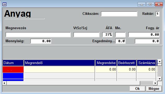 megfelelően a program más és más képernyőn veszi fel a sorokat. Az Ins billentyű helyett használhatja az un. gyors billentyűket: F4, F6. Ezek azonnal indítják a megfelelő típusú sor felvételét.