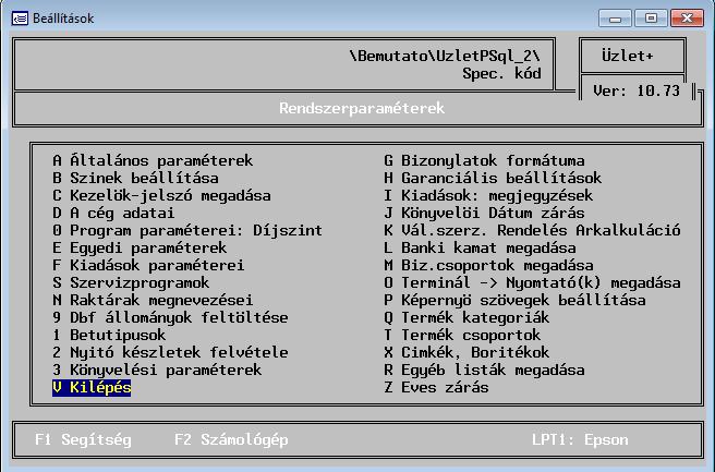 22. Rendszerparaméterek A program működési módját beállítható paraméterek és kapcsolók befolyásolják. Ezeknek a paramétereknek egy részét az üzembe helyezéskor lehet megadni.