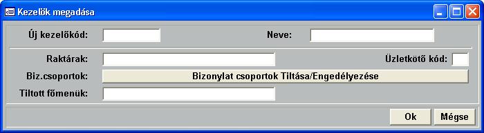 kódok felvétele, és