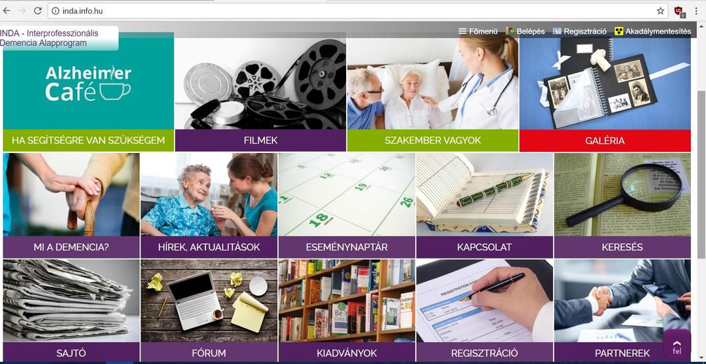 Az INDA program Interprofesszionális Demencia Alapprogram (INDA): www.inda.info.